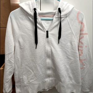 calvin klein cropped zip up